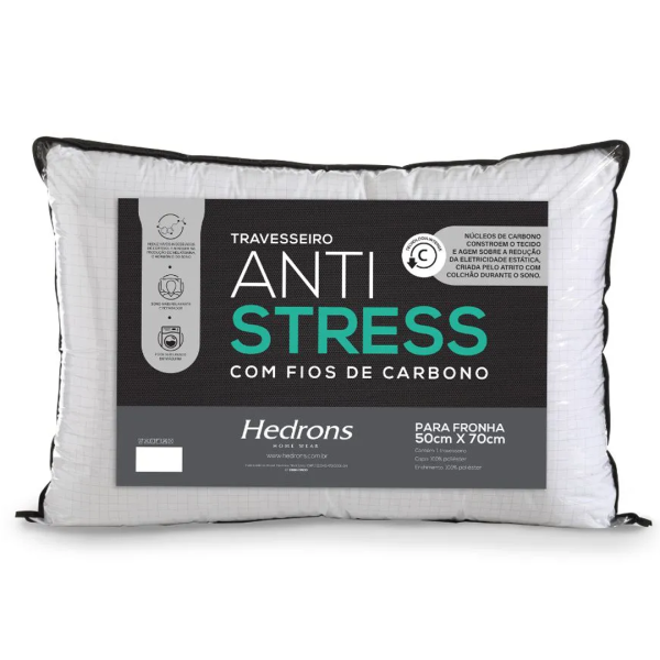 TRAVESSEIRO ANTISTRESS - HEDRONS - 0,50 X 0,70 CM - BRANCO